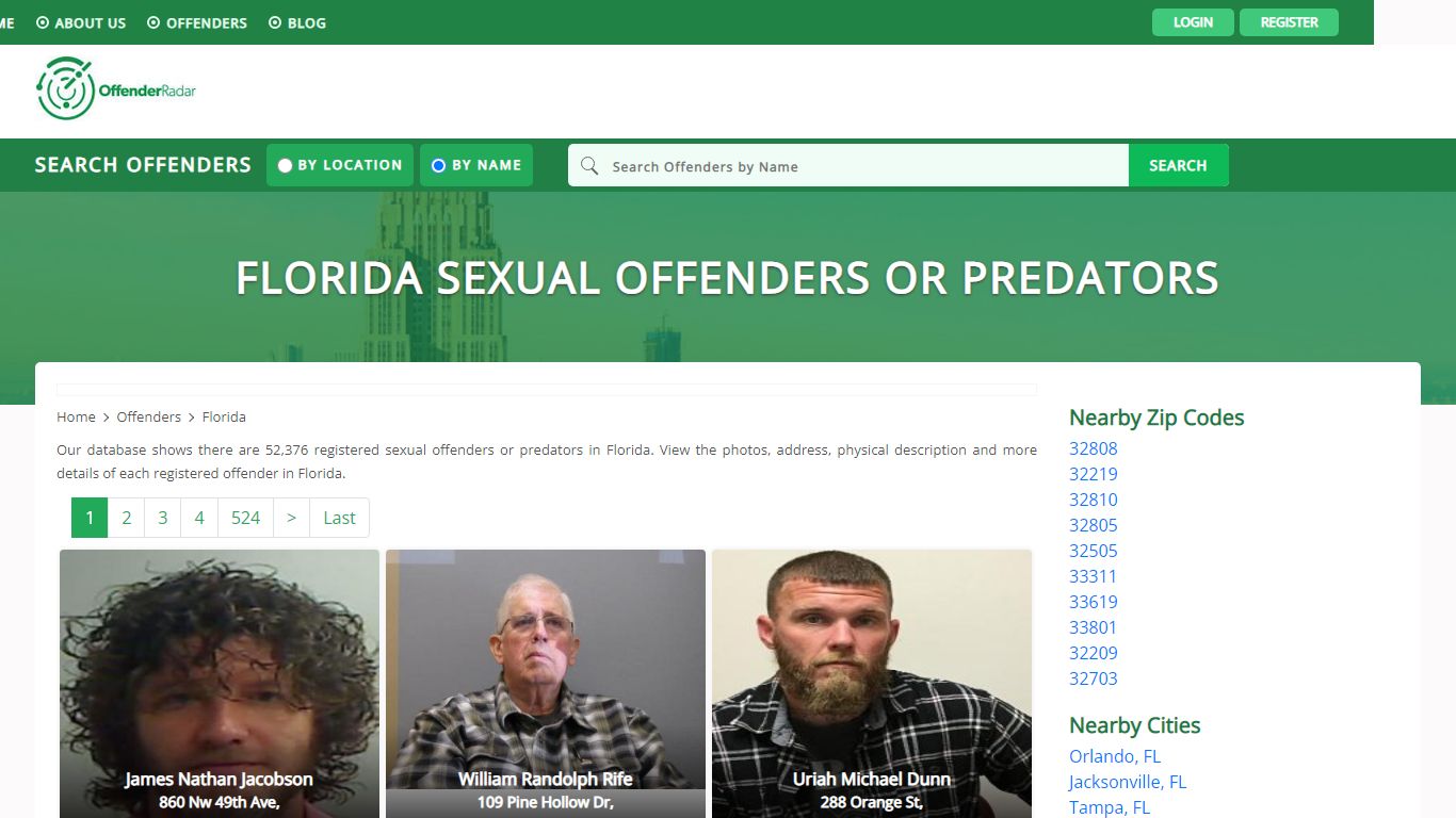 Florida Sexual Offenders or Predators Registry and database at Offender ...